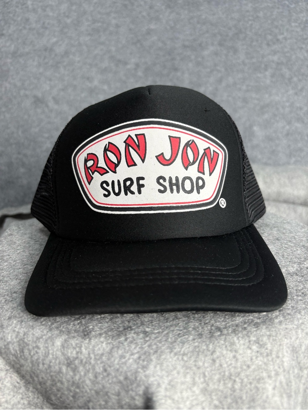 Ron Jon Surf Shop Black Trucker Snapback Hat Logo Cap OSFM